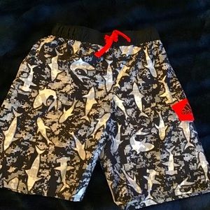 Adidas boys swim suit trunks size large shark